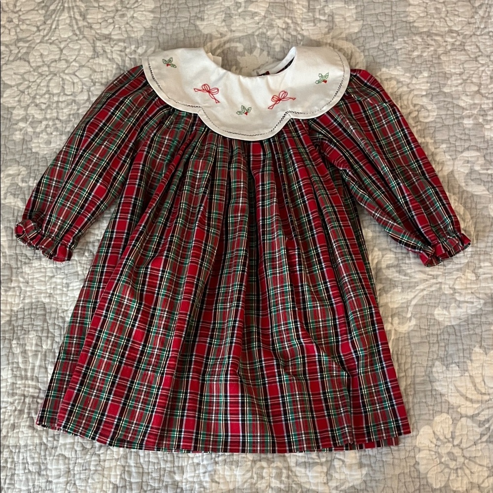 Bailey Boys - Plaid Long Sleeve Dress with Embroidered Collar 🎄- 18M